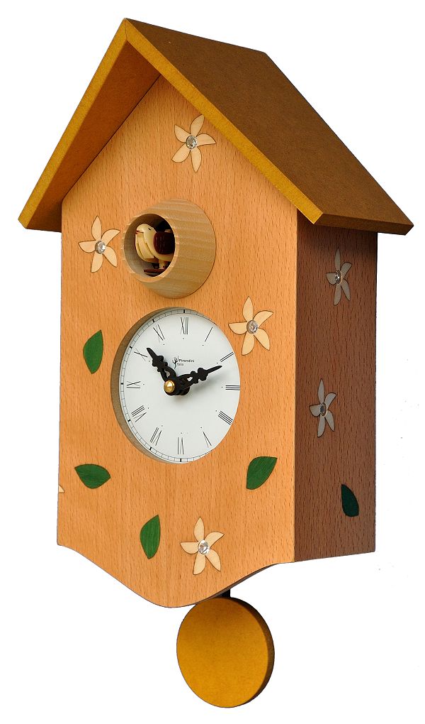 鳩時計 カッコーが鳴いて時刻を知らせます！振り子鳩時計 カッコークロック イタリア・ピロンディーニ St.Moritz126/時計 掛け時計