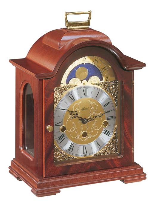 ヘルムレHERMLE置き時計 Tischuhr 22864-070340 ムーンフェイズ ヘルムレ機械式置き時計 マホガニー/時計 置き時計