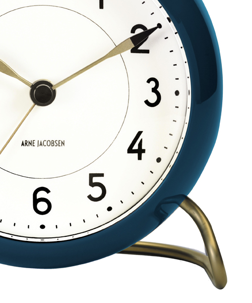 アルネ・ヤコブセン置き時計 目覚まし時計 ARNE JACOBSEN Table Clock 43678 STATION ブルー/置時計