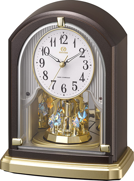 回転飾り　置き時計　ハイグレード　RHG-S75　リズム時計　8RY414HG06