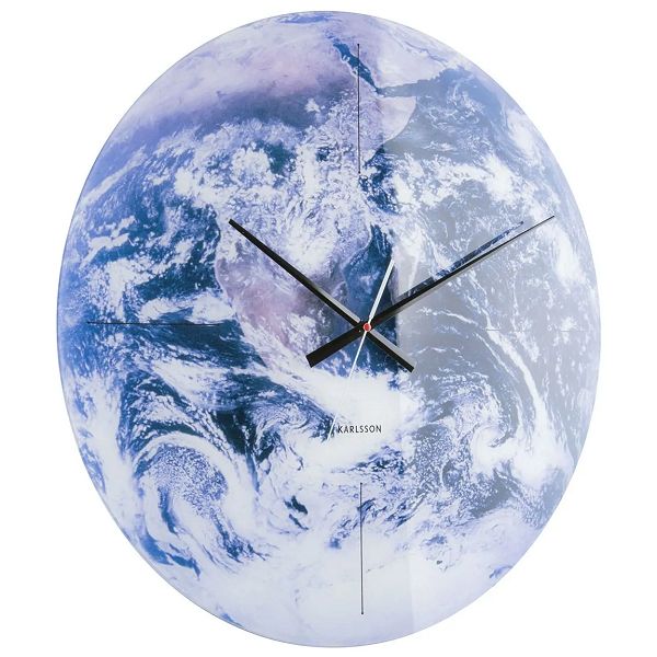Karlsson　カールソン 地球クロック　掛け時計　Earth Glass Blue Tones 60 cm　KA5725【送料無料】
